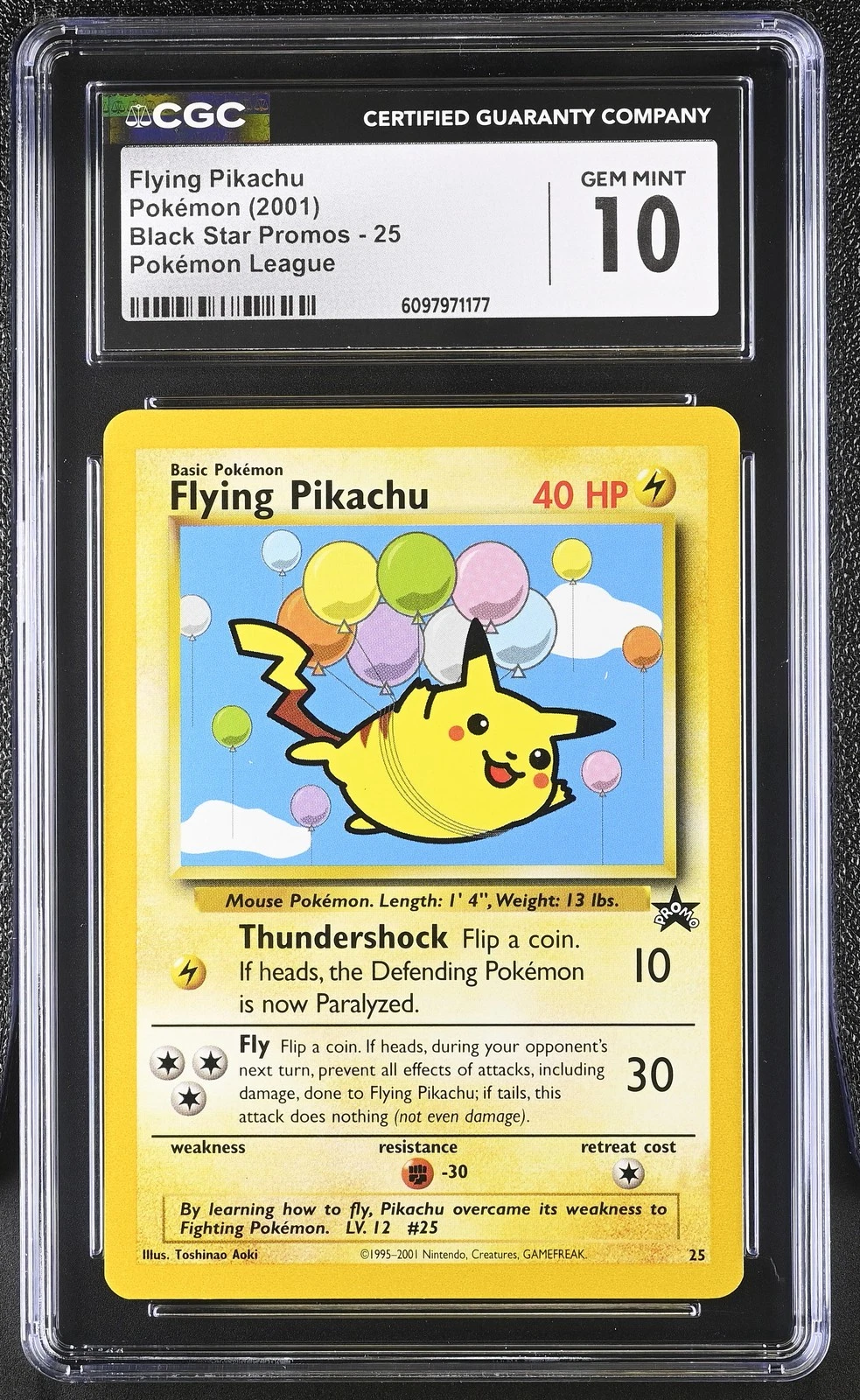 2001 Flying Pikachu – Promo Holo – Wizards Black Star Promo - 25 -CGC 10 Gem Mint