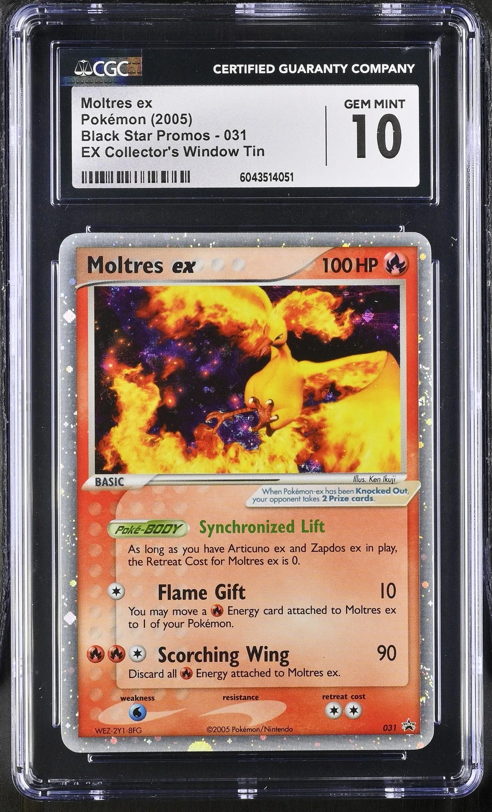 Moltres ex – Black Star Promo Holo – Black Star Promo 031 – CGC 10 Gem Mint