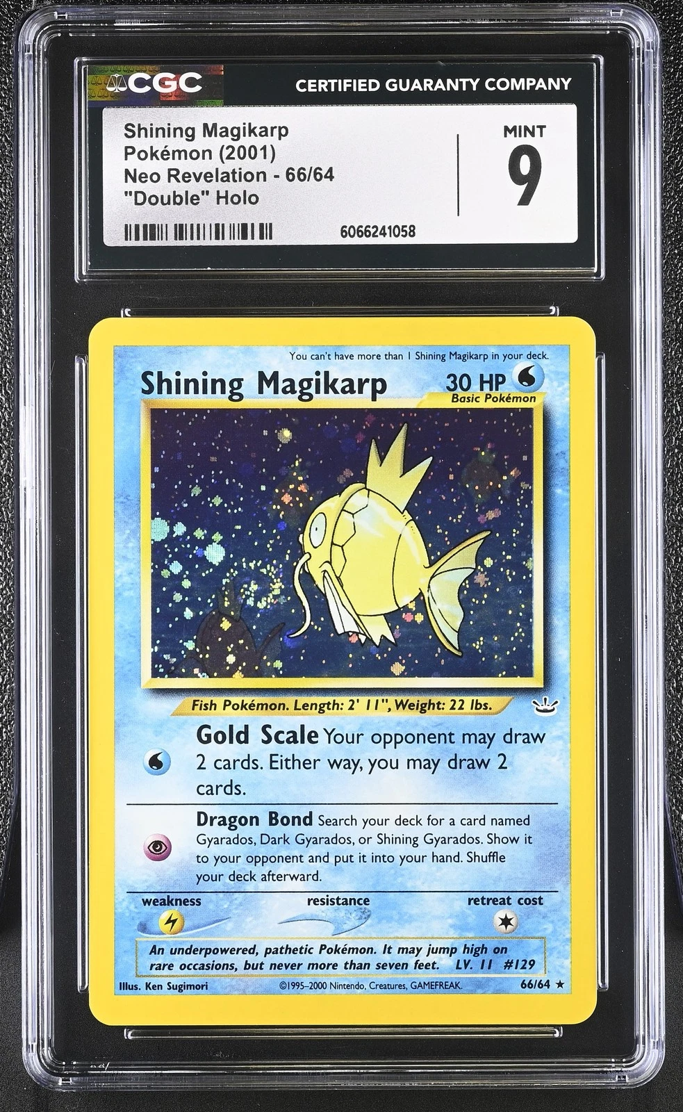 Shining Magikarp – 2001 Shining Rare – Neo Revelation – 66/64 – CGC 9 Mint